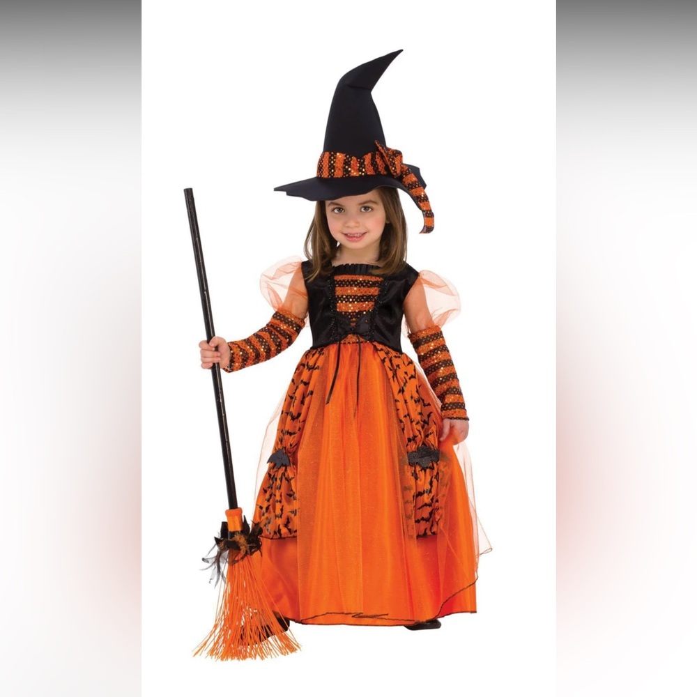 Orange and Black Witch Costume ages 3-4